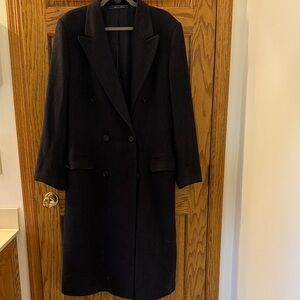 Burberry-like Midnight Black Men's Pea Coat